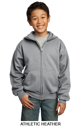 Port &amp; Company Youth Full Zip Hooded Sweatshirt