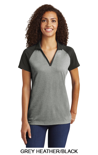 Sport-Tek &reg; PosiCharge RacerMesh Raglan Heather Block Polo