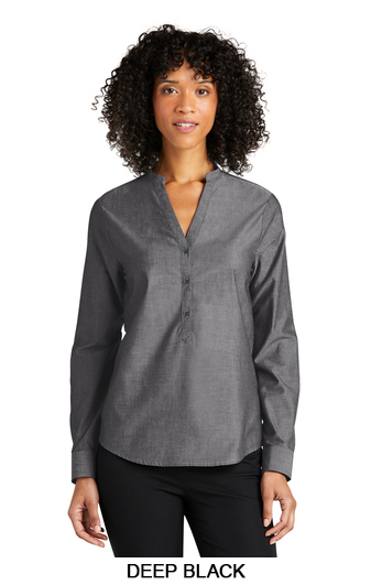 Port Authority Ladies Long Sleeve Chambray Easy Care Shirt