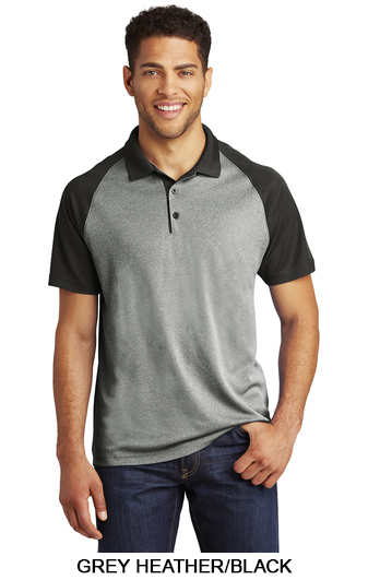 Sport-Tek &reg; PosiCharge RacerMesh Raglan Heather Block Polo