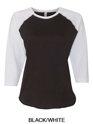 LAT Women's Baseball Fine 3/4 Sleeve T