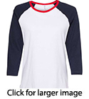 LAT Women's Baseball Fine 3/4 Sleeve T