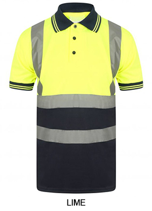 Hi Vis Color Block Breathable Reflective Safety Polo Shirt