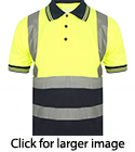 Hi Vis Color Block Breathable Reflective Safety Polo Shirt